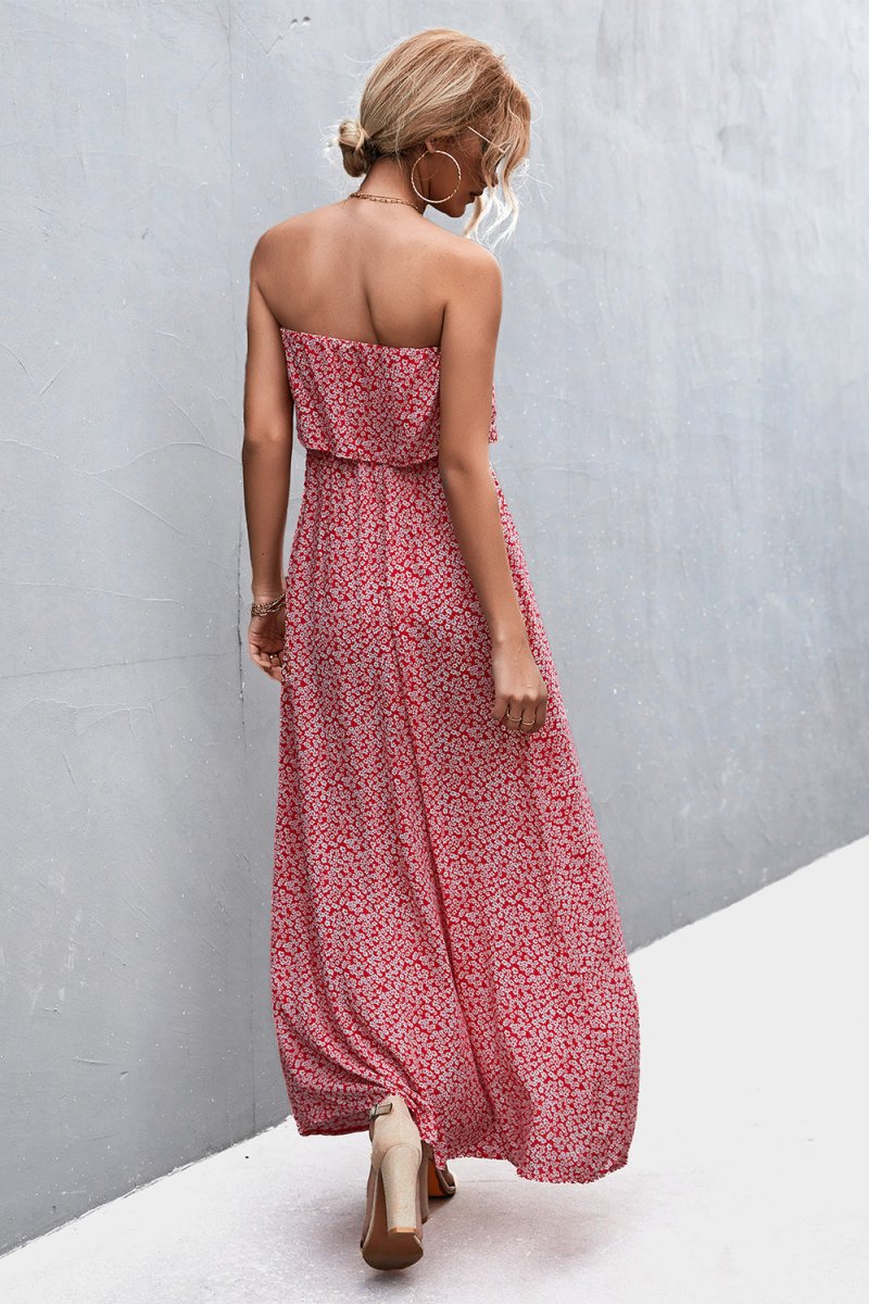 Strapless Split Maxi Dress X - Taplike