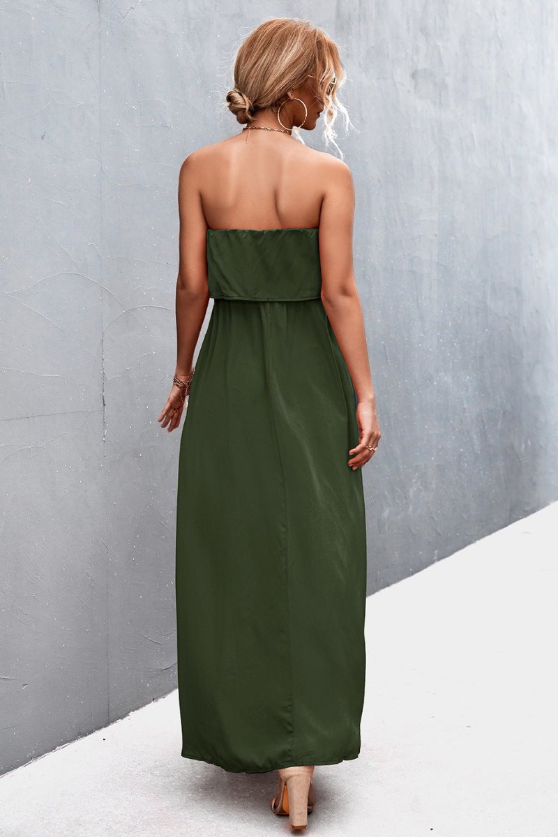 Strapless Split Maxi Dress X - Taplike