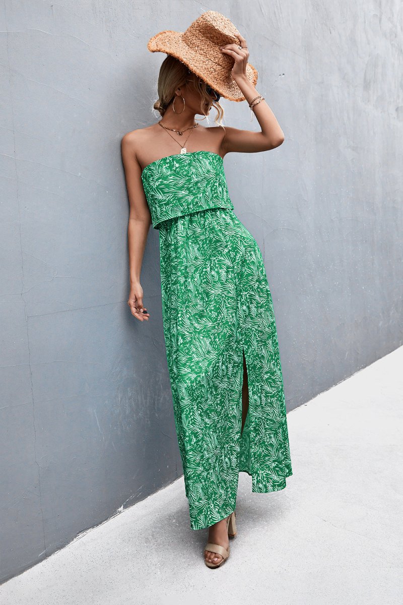 Strapless Split Maxi Dress X - Taplike