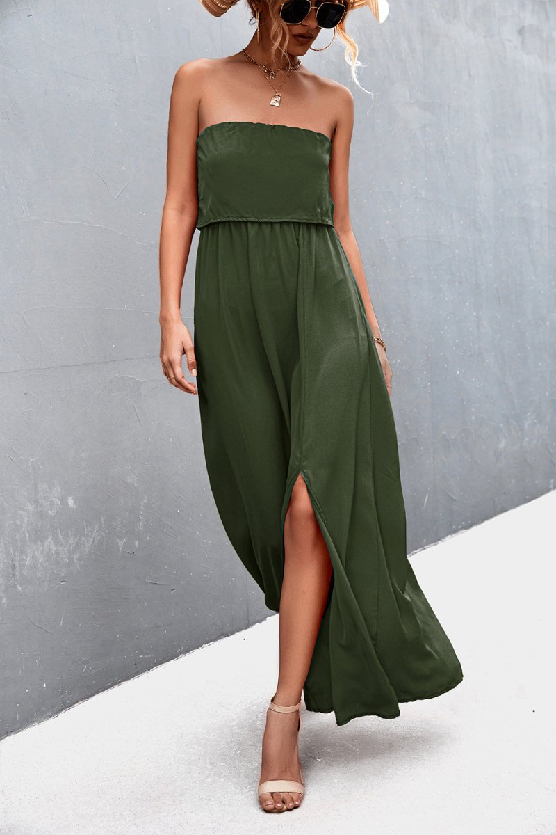 Strapless Split Maxi Dress X - Taplike