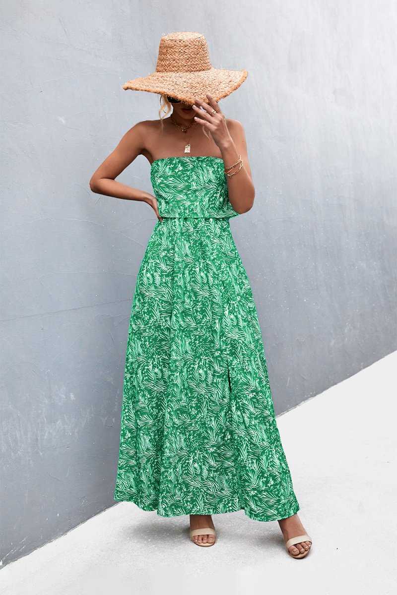 Strapless Split Maxi Dress X - Taplike