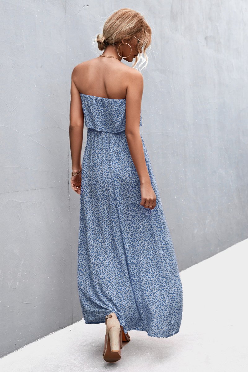 Strapless Split Maxi Dress X - Taplike