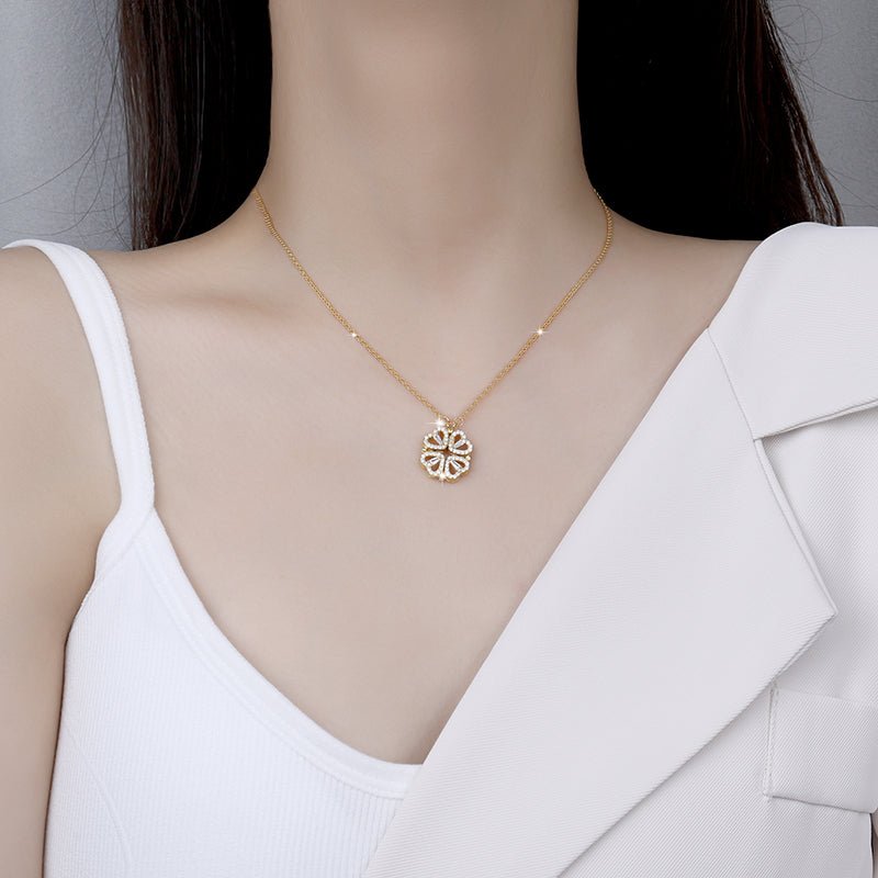 Stylish and Unique Magnetic Four Leaf Clover S925 Necklace - Boost Your Lk and Style - TapLike