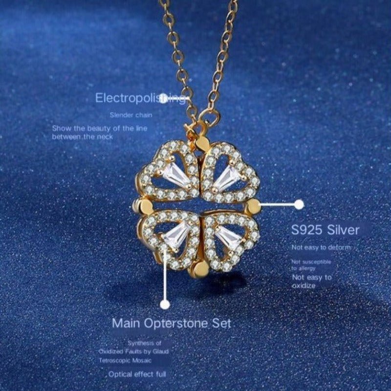 Stylish and Unique Magnetic Four Leaf Clover S925 Necklace - Boost Your Lk and Style - TapLike