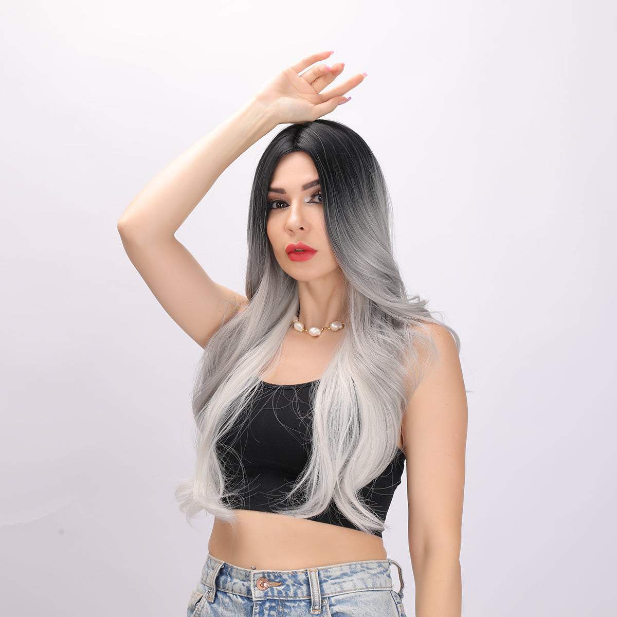 Violet | 30-inch | Grey Loose Wave without Hair Bangs | SM6058 - TapLike