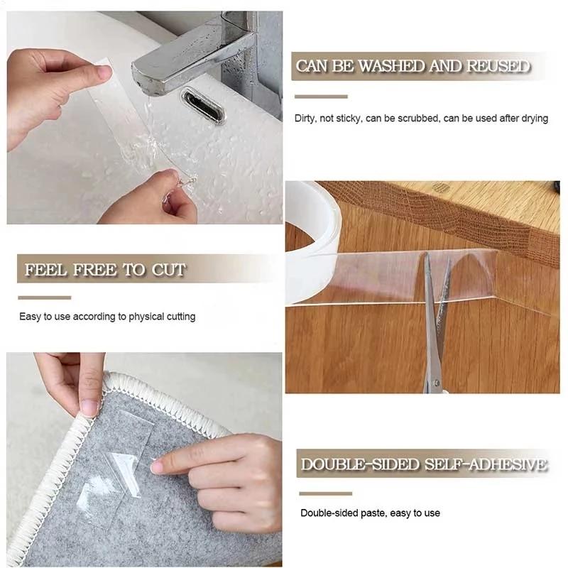 Waterproof Nano Double-Sided Tape - Transparent & Traceless Adhesive Hooks D - Taplike