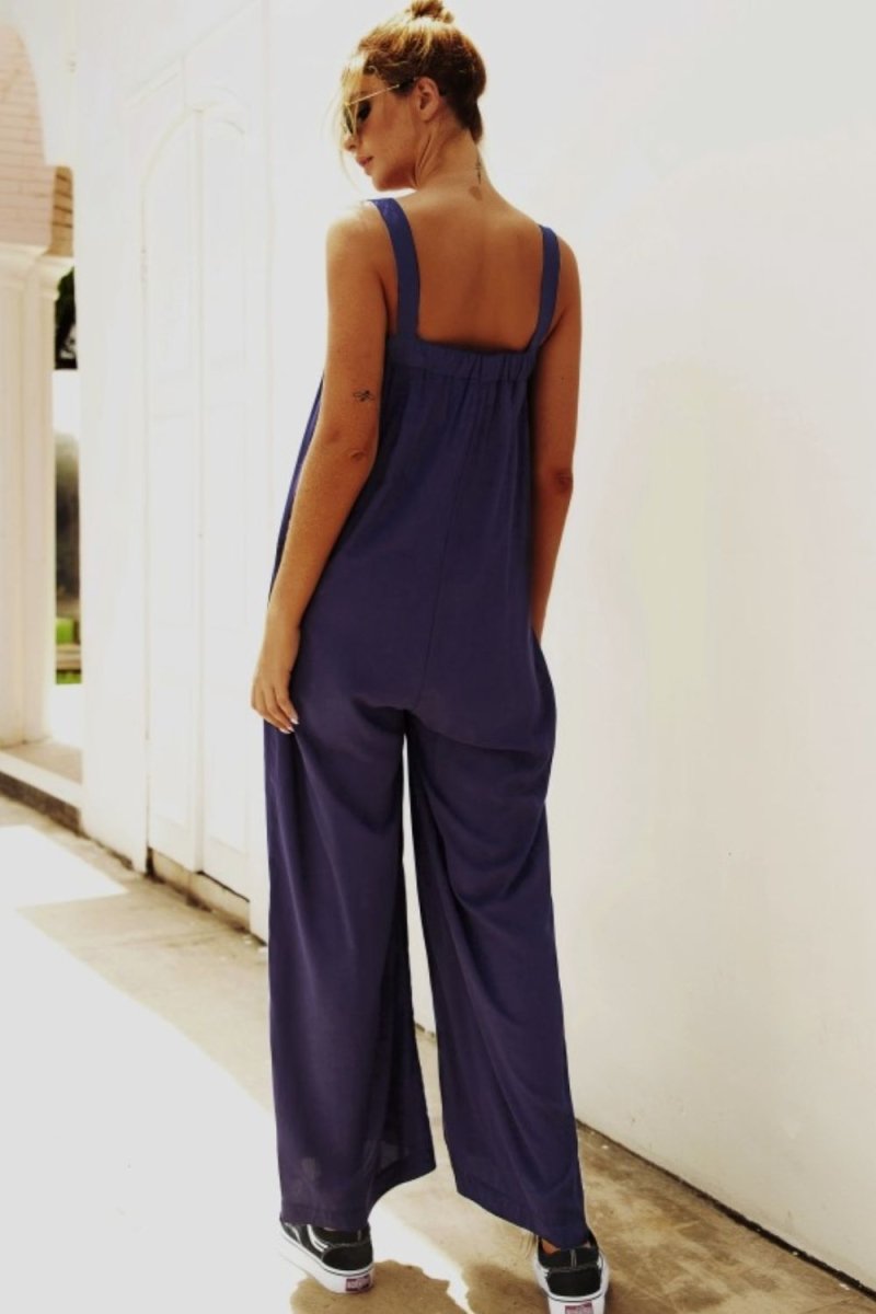 Wide Strap Wide Leg Jumpsuit - TapLike