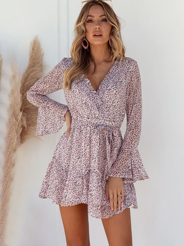 Women's broken flower waist sexy dress FSZW06639 - TapLike