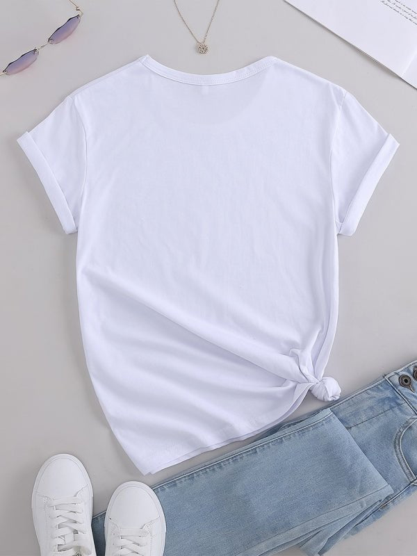 Women's Four-leaf Clover Tee Rainbow Lucky T-shirt - Taplike