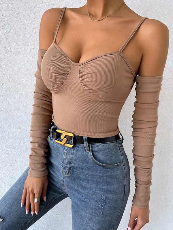 Women's sexy back -off shoulder suspender top FSZW06600 - TapLike