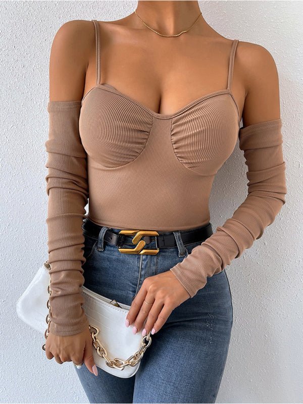 Women's sexy back -off shoulder suspender top FSZW06600 - TapLike