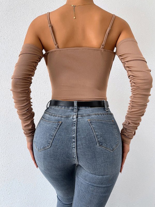 Women's sexy back -off shoulder suspender top FSZW06600 - TapLike