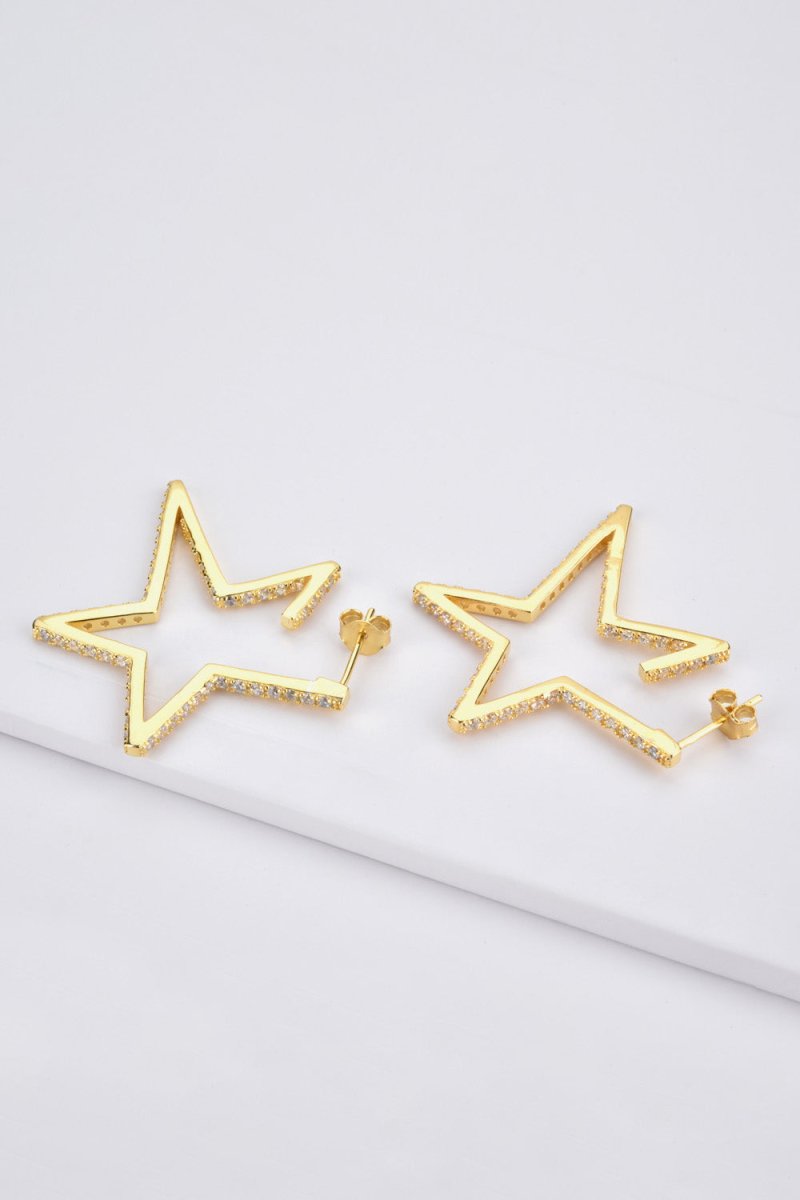 Zircon Star 925 Sterling Silver Earrings - Taplike