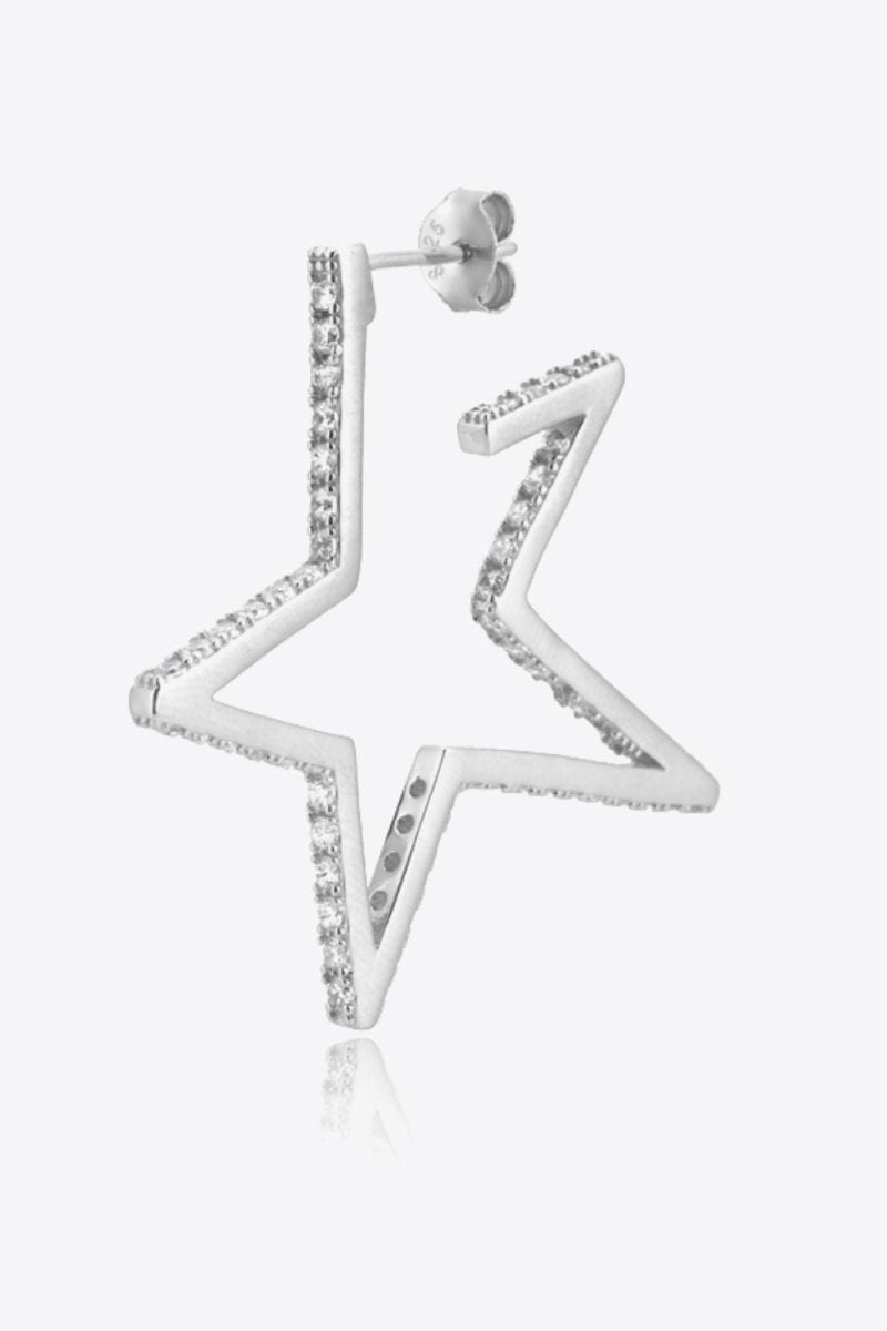 Zircon Star 925 Sterling Silver Earrings - Taplike