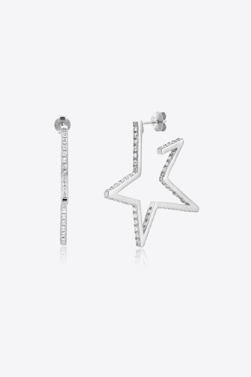 Zircon Star 925 Sterling Silver Earrings - Taplike