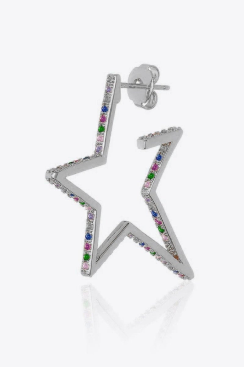 Zircon Star 925 Sterling Silver Earrings - Taplike