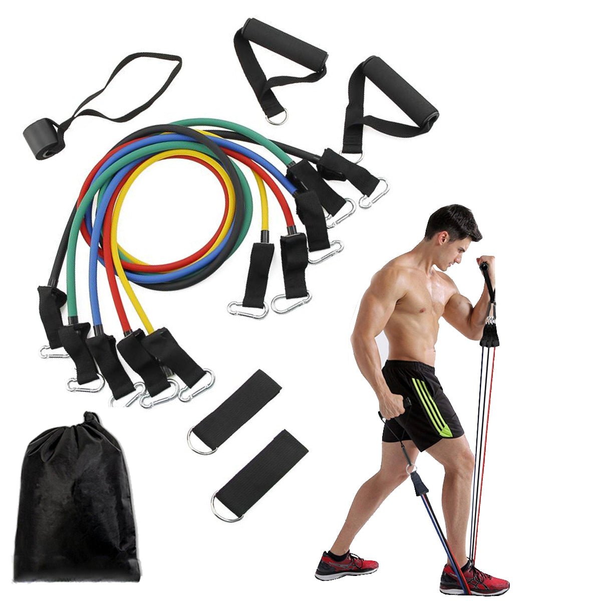 11 Pieces Resistance Bands Set Exercise Bands - Taplike
