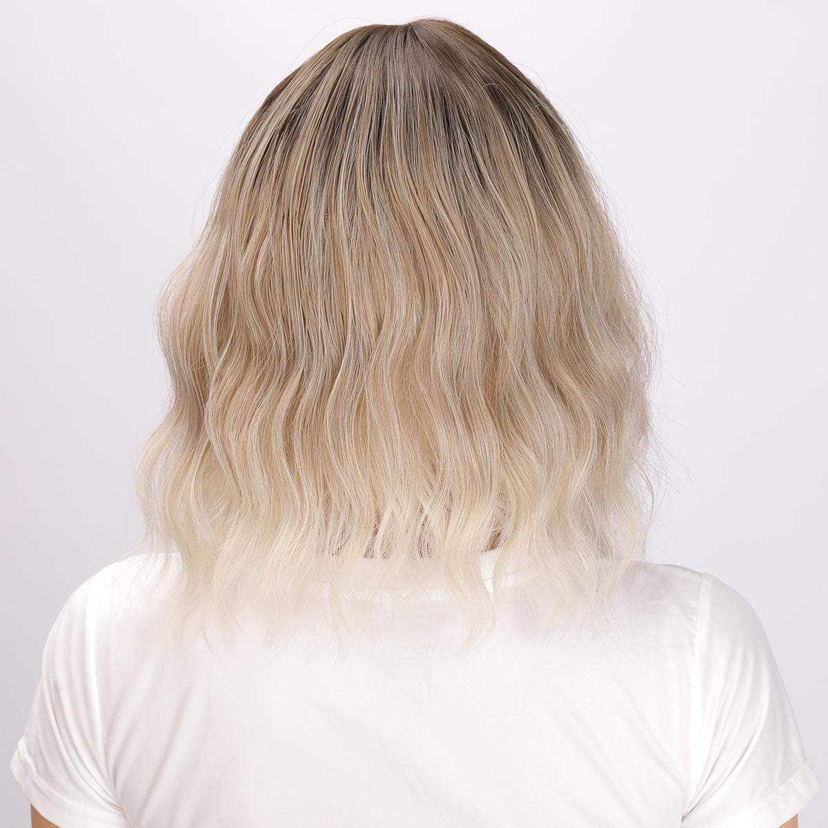 14-inch | Ombre Gold Curly Bob with Bangs | SM030 - TapLike