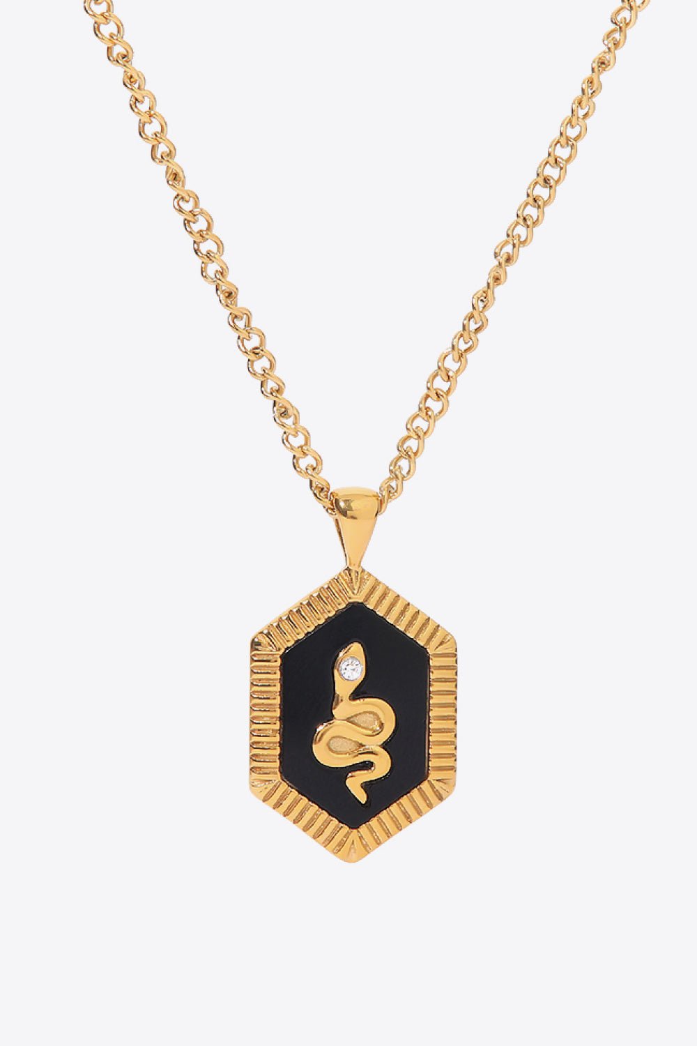 18K Gold Plated Snake Geometric Pendant Necklace - TapLike