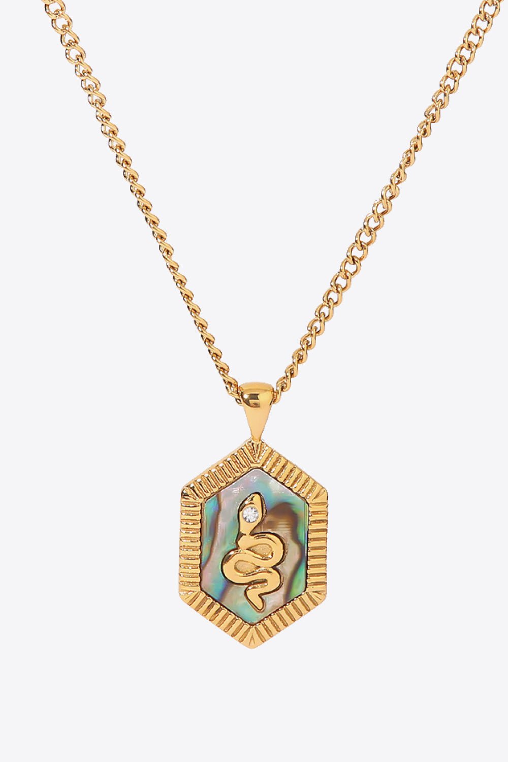 18K Gold Plated Snake Geometric Pendant Necklace - TapLike