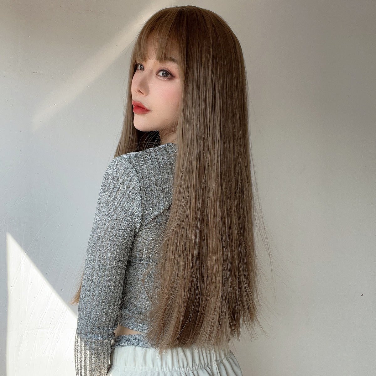 20-inch | Flaxen Brown| Straight Hair with Hair bangs| SM7826 - TapLike