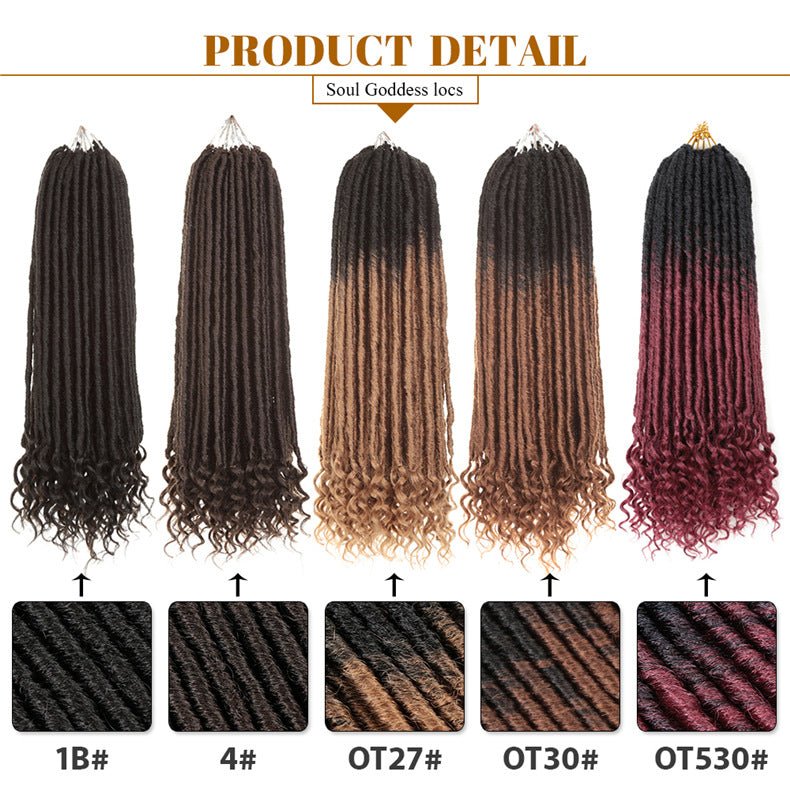 20 inch Synthetic Wigs straight and Curved African Wig Female DreadLocs 18pccs - Taplike