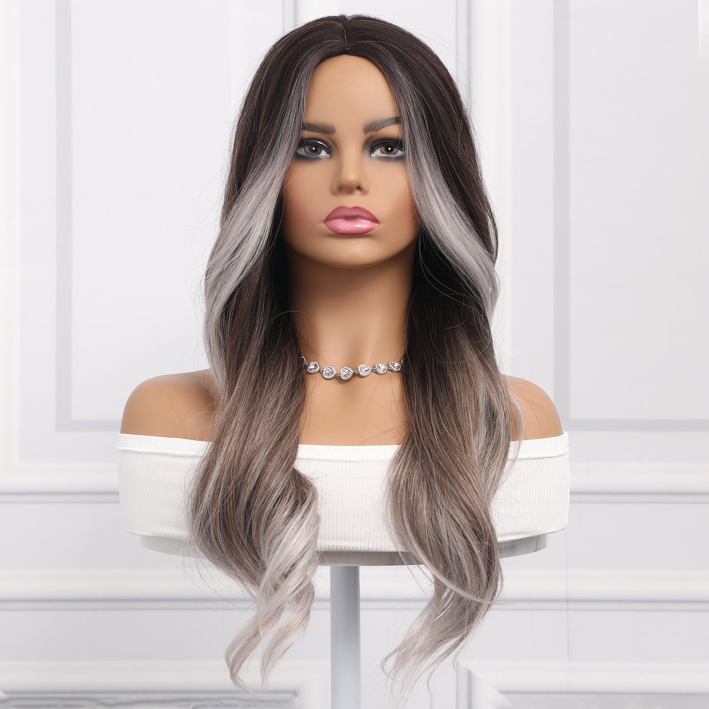 24-inch | Black-gray gradient Loose Wave without Hair Bangs | SM474 - TapLike