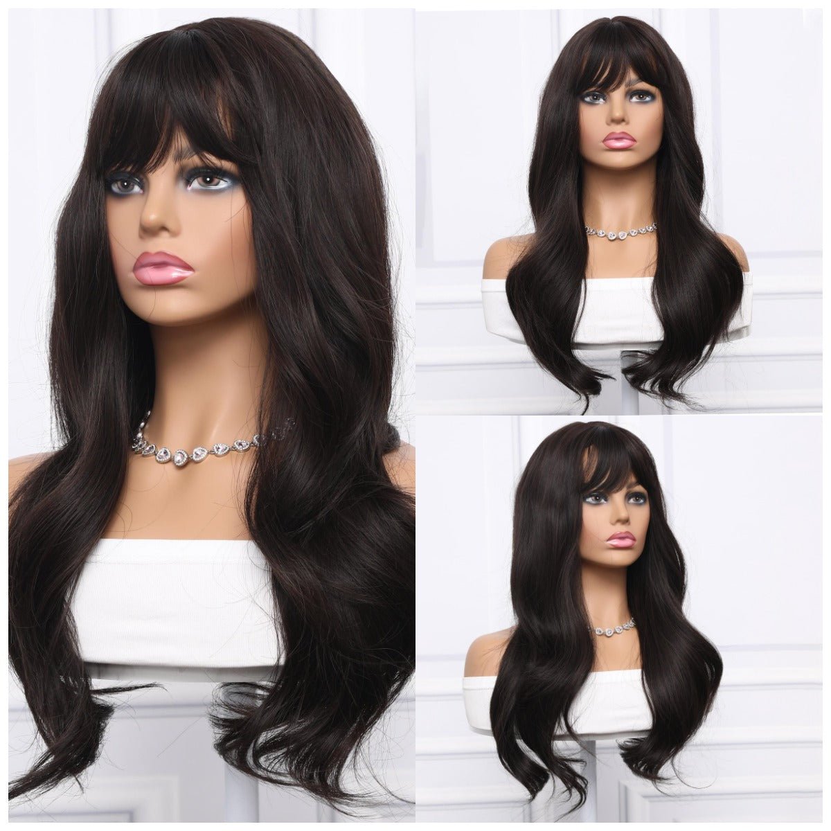24-inch | Black Loose Wave with Hair Bangs | SM226-2 - TapLike