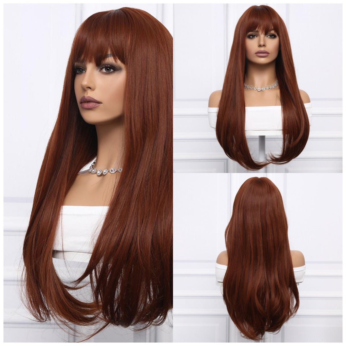 26-inch | Brown Loose Wave with Hair Bangs | SM8011 - TapLike