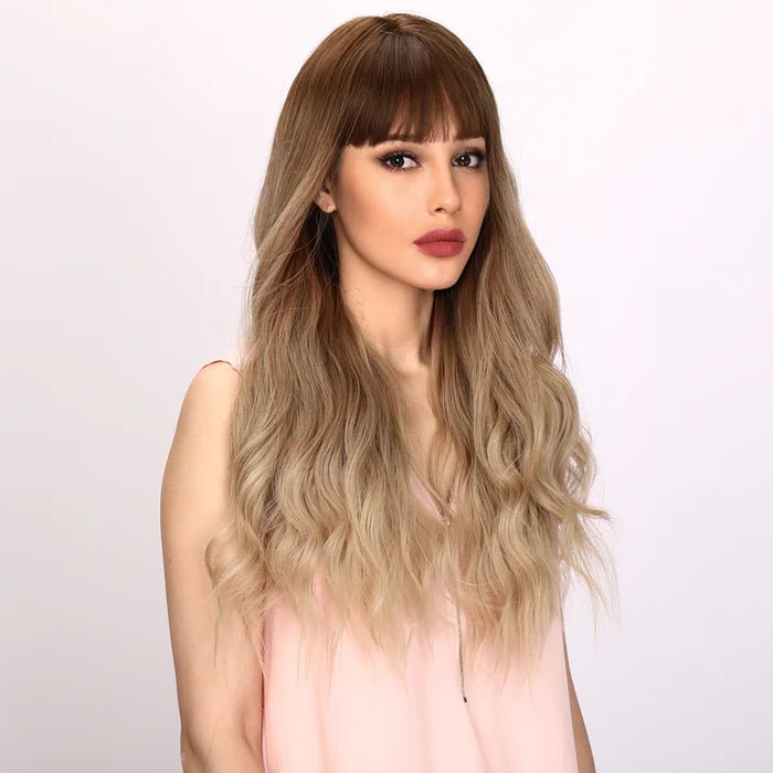 26-inch | Ombre Gold Loose Wave with Bangs | SM6096 - TapLike