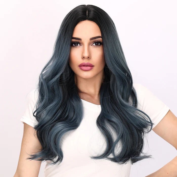 28-inch | Blue Loose Wave without Bangs | SM6968 - TapLike