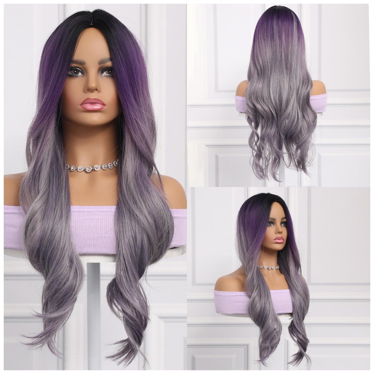 28-inch | Ombre Purple Loose Wave without Bangs | SM027 - TapLike