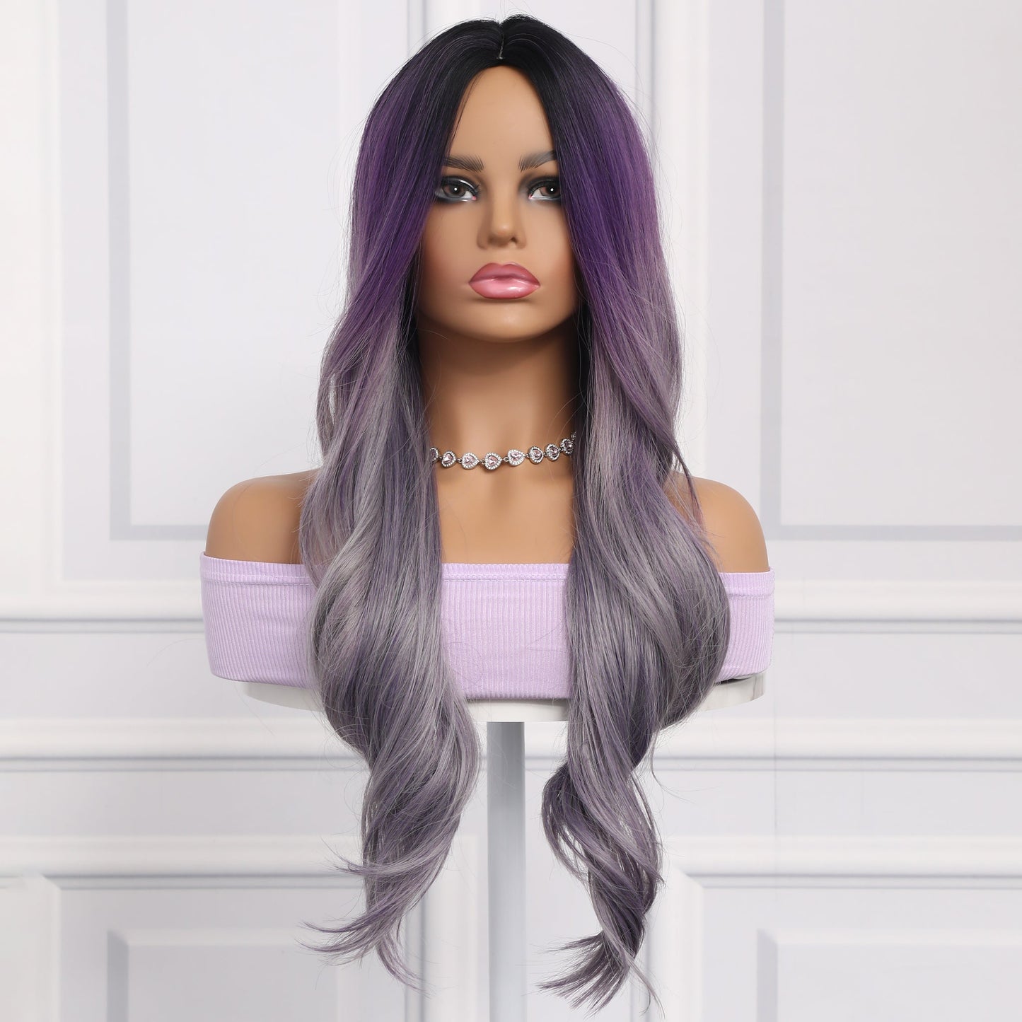 28-inch | Ombre Purple Loose Wave without Bangs | SM027 - TapLike