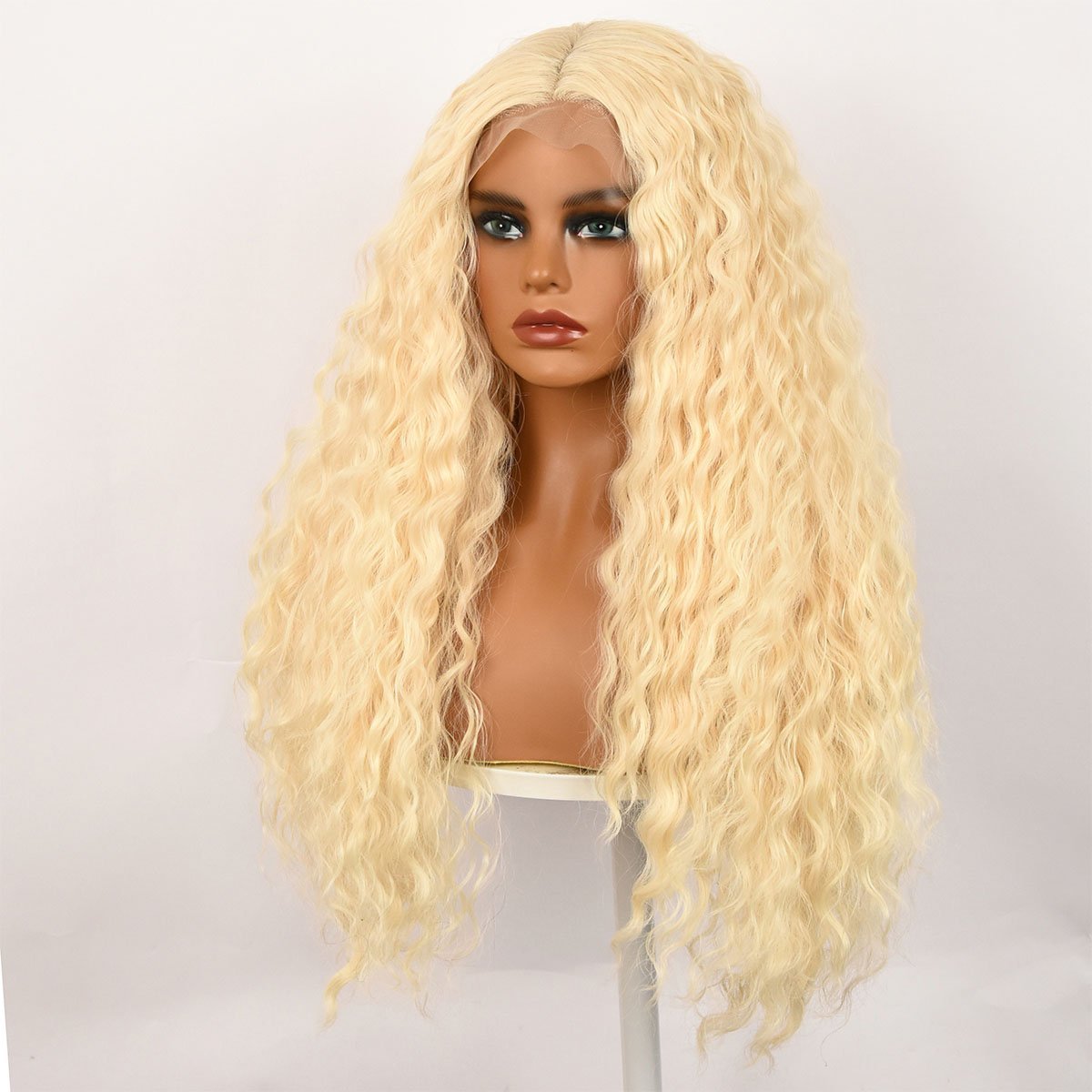 28 Inches | Blonde | Daily Style | Curly Hair without Bangs | Synthetic Lace Front |SML721 - TapLike