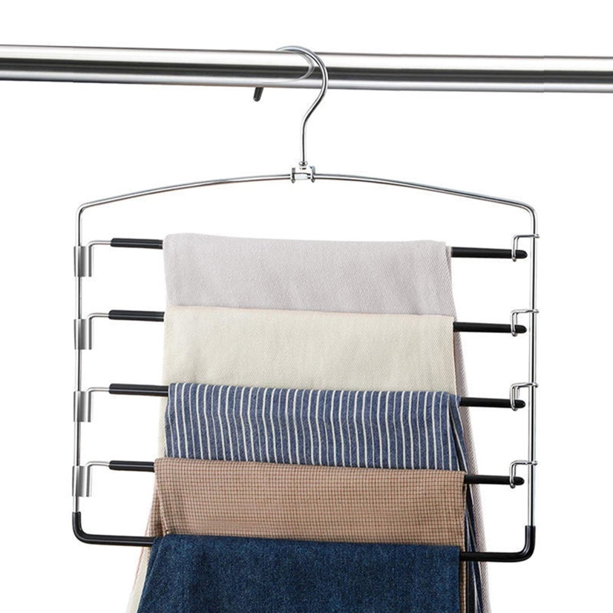 2PCS 5in1 Pants Clothes Hook Space Saving Hanger Drying Rack Hanger - Taplike