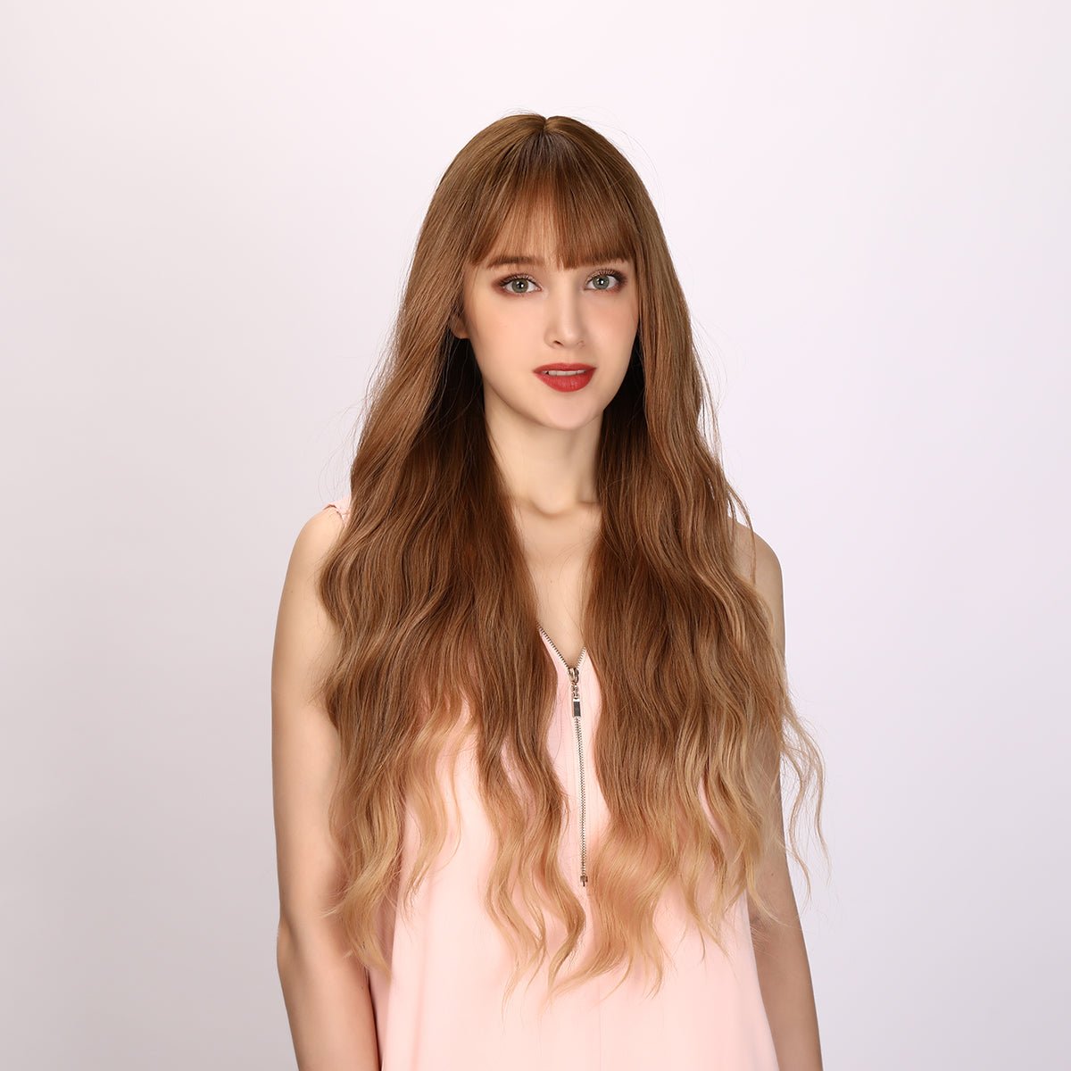 30-inch | Brown Loose Wave with Hair Bangs | SM6040 - TapLike