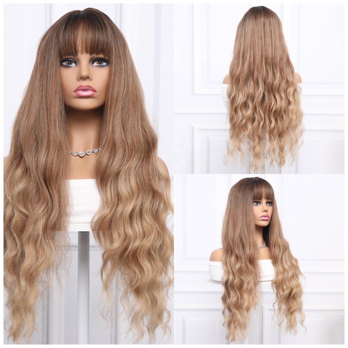30-inch | Brown Loose Wave with Hair Bangs | SM6040 - TapLike