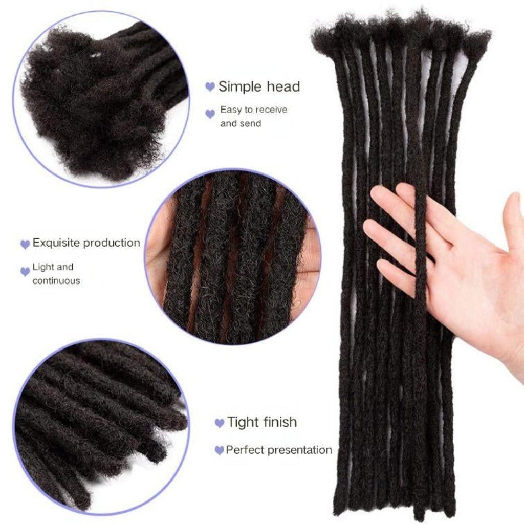 6-inch African braid pure real hair American Braid Dreadlocs Braid 10pcs - Taplike