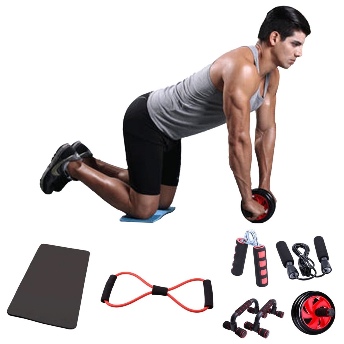 6 Piece Premium Workout Sets ab roller jump rope - Taplike