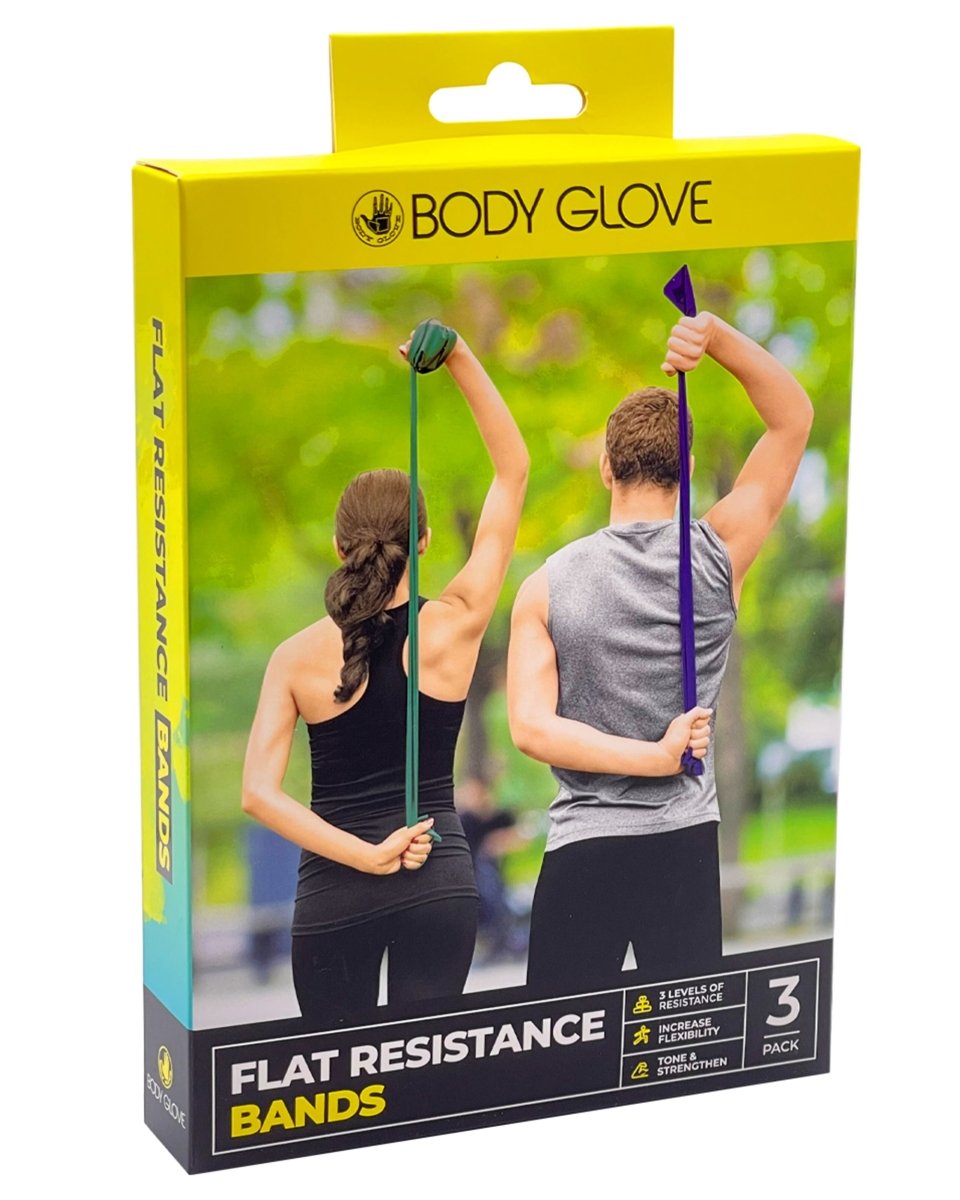 Body Glove 3 Pack Flat Resistance Bands For Upper and Lower Body - Taplike