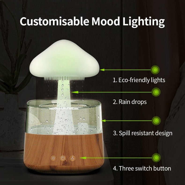 Cloud Jellyfish Ultrasonic Humidifier with Rainbow Light and Rainfall Effect - TapLike