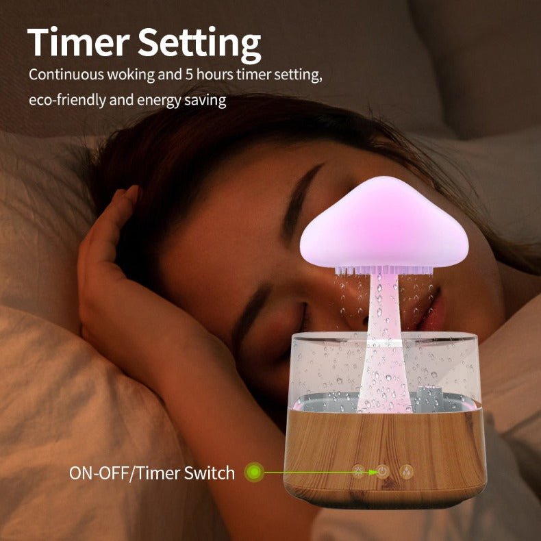 Cloud Jellyfish Ultrasonic Humidifier with Rainbow Light and Rainfall Effect - TapLike
