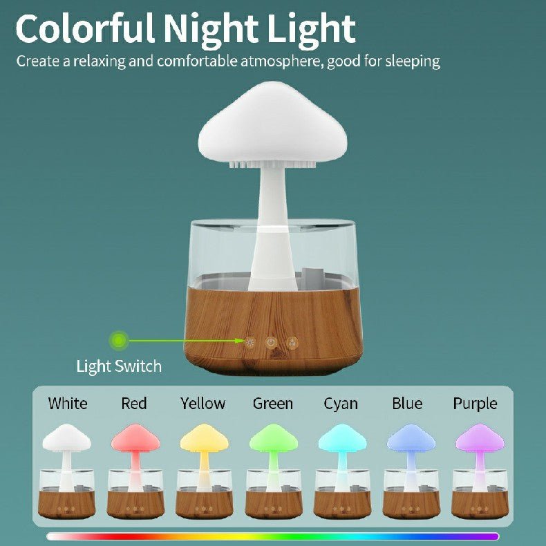 Cloud Jellyfish Ultrasonic Humidifier with Rainbow Light and Rainfall Effect - TapLike