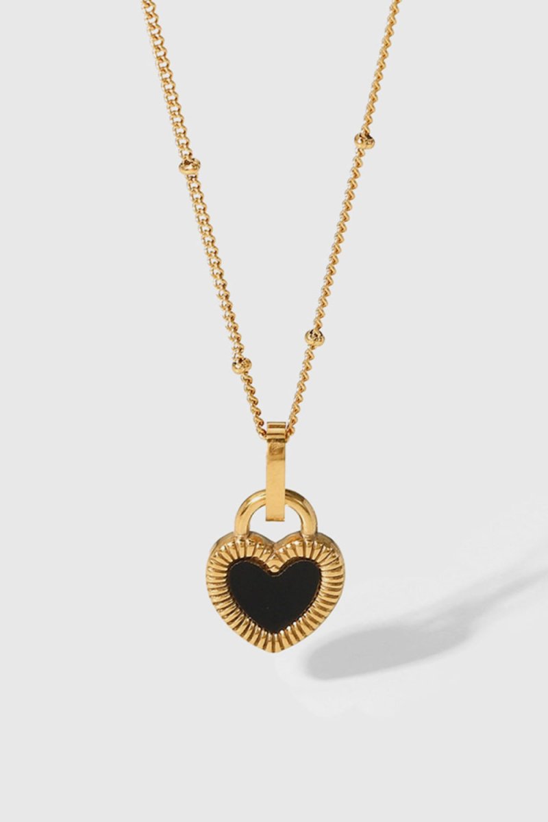 Contrast Heart Pendant Necklace - TapLike