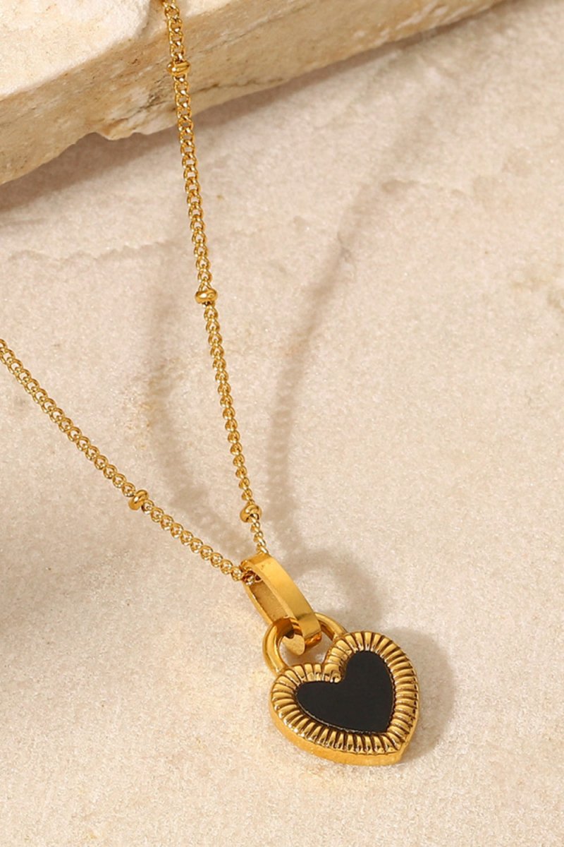 Contrast Heart Pendant Necklace - TapLike