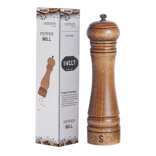 Cooking Salt and Pepper Grinder Hand Movement Wood Pepper Mill Kitchen - Taplike
