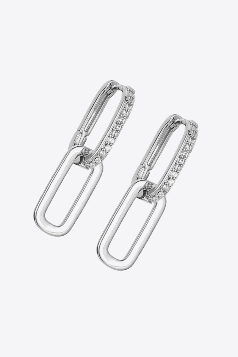 Cubic Zirconia Link Earrings - TapLike