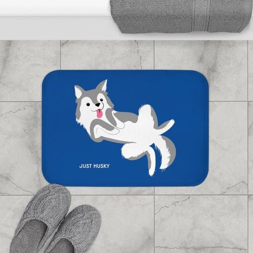 Cute Husky Blue Bath Mat - Taplike