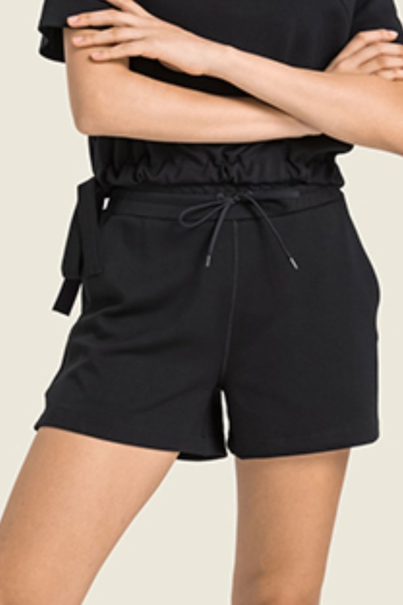 Drawstring Elastic Waist Sports Shorts with Pockets - TapLike