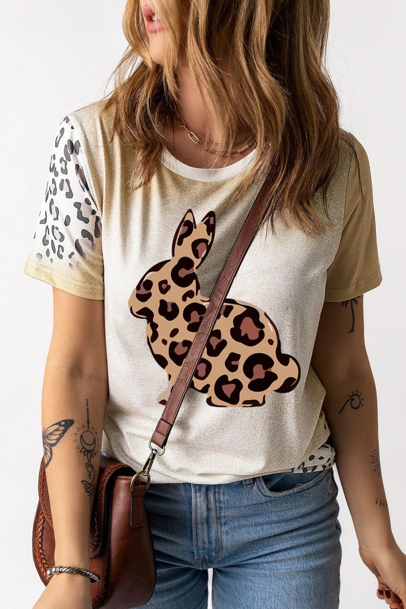 Easter Leopard Graphic Tee Shirt - TapLike